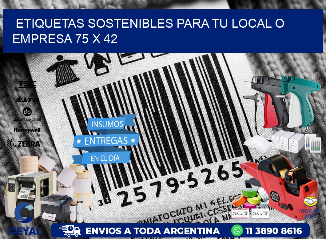 Etiquetas sostenibles para tu local o empresa 75 x 42