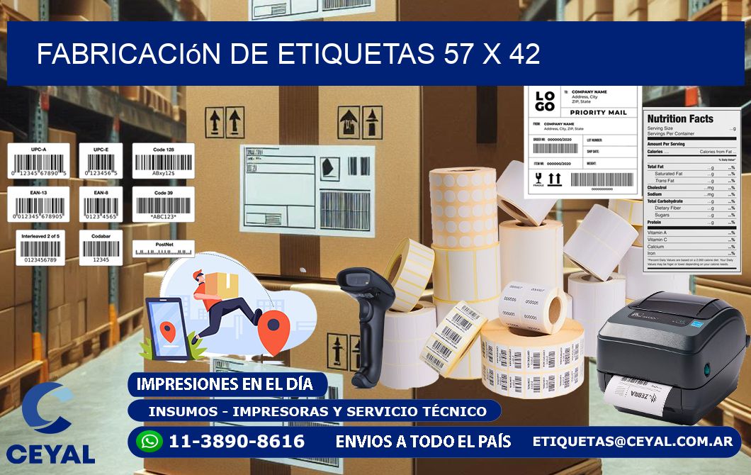 Fabricación de etiquetas 57 x 42