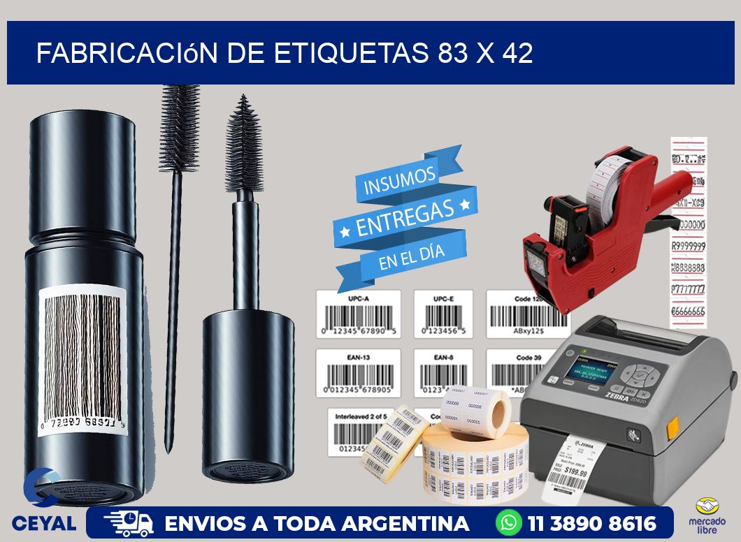 Fabricación de etiquetas 83 x 42