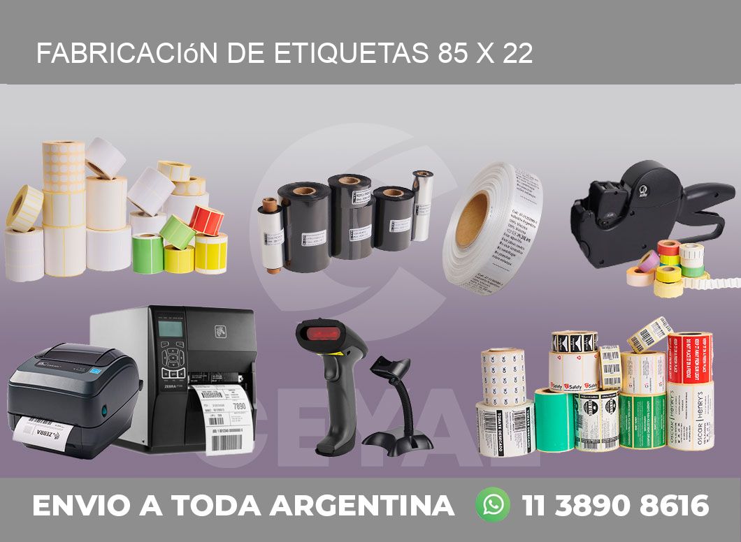 Fabricación de etiquetas 85 x 22