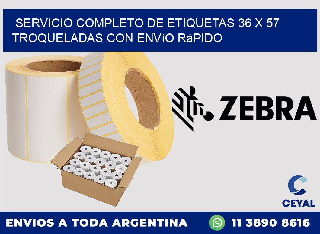 Servicio completo de etiquetas 36 x 57 troqueladas con envío rápido