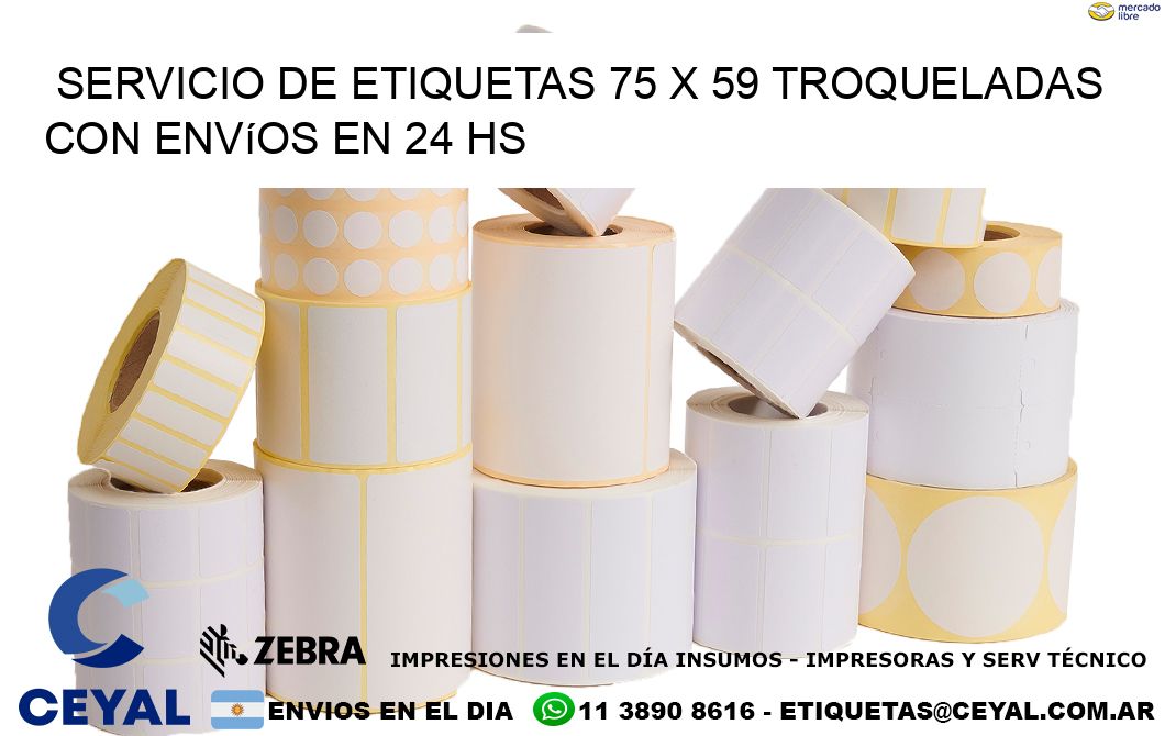 Servicio de etiquetas 75 x 59 troqueladas con envíos en 24 hs