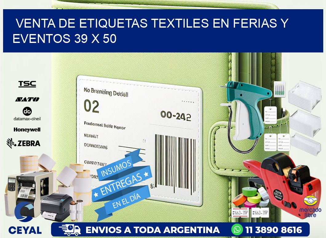 Venta de Etiquetas Textiles en Ferias y Eventos 39 x 50