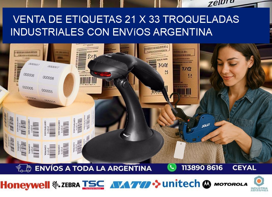 Venta de etiquetas 21 x 33 troqueladas industriales con envíos Argentina