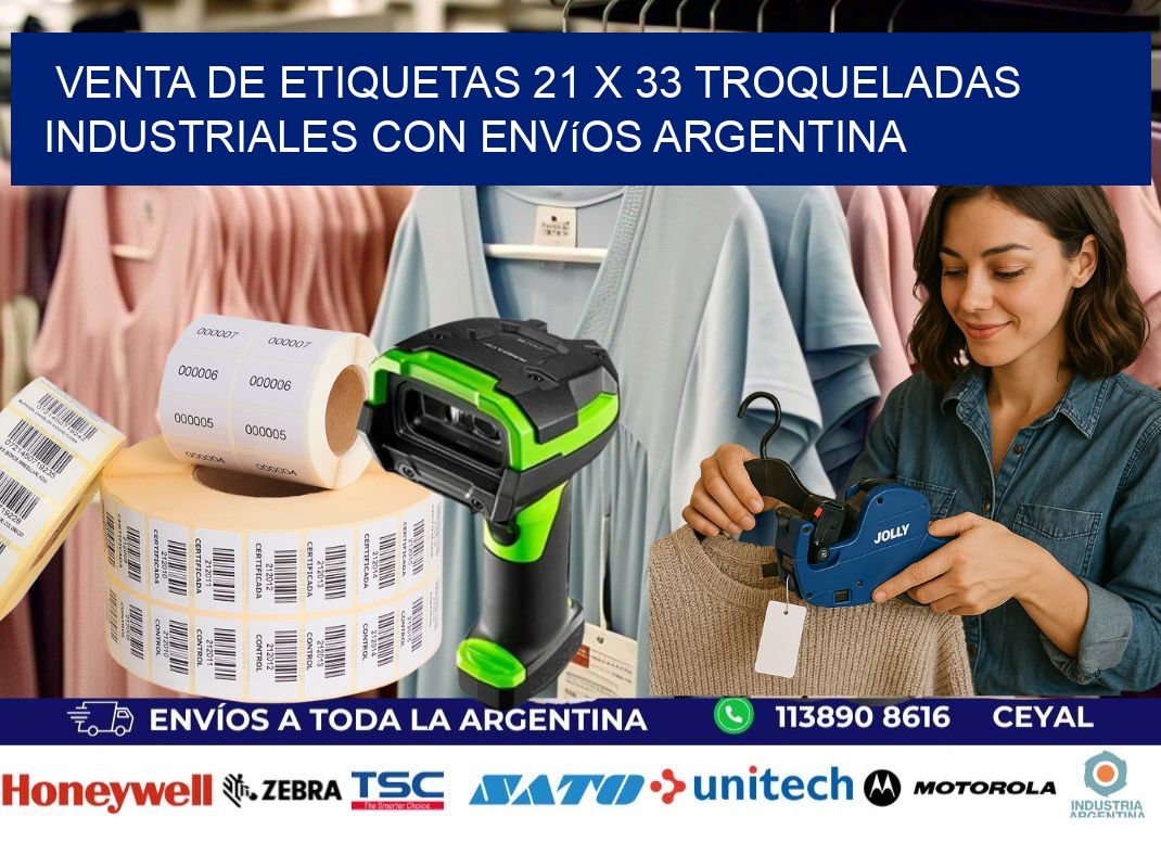 Venta de etiquetas 21 x 33 troqueladas industriales con envíos Argentina