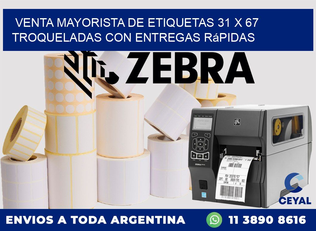Venta mayorista de etiquetas 31 x 67 troqueladas con entregas rápidas