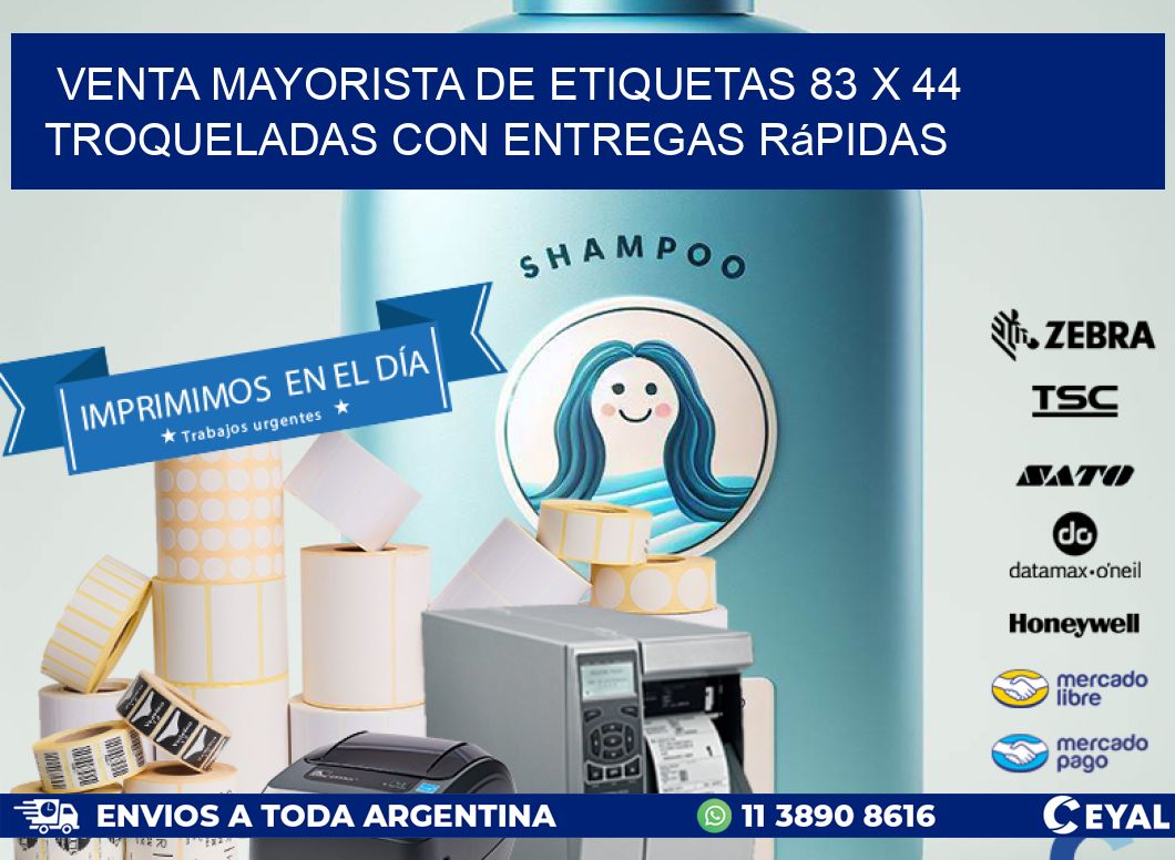 Venta mayorista de etiquetas 83 x 44 troqueladas con entregas rápidas