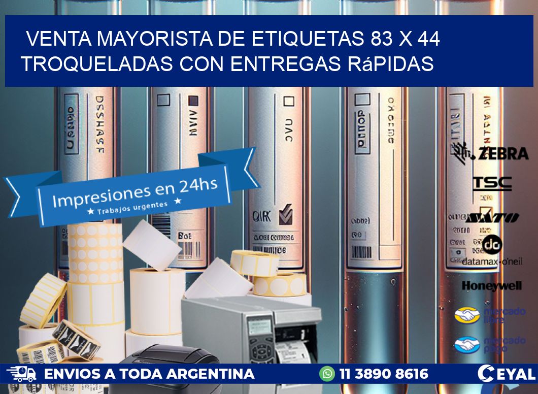 Venta mayorista de etiquetas 83 x 44 troqueladas con entregas rápidas