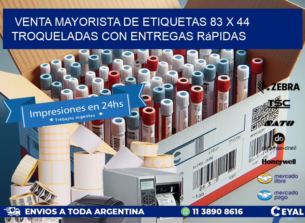 Venta mayorista de etiquetas 83 x 44 troqueladas con entregas rápidas