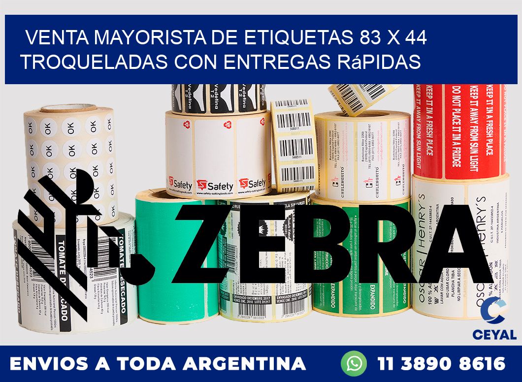 Venta mayorista de etiquetas 83 x 44 troqueladas con entregas rápidas