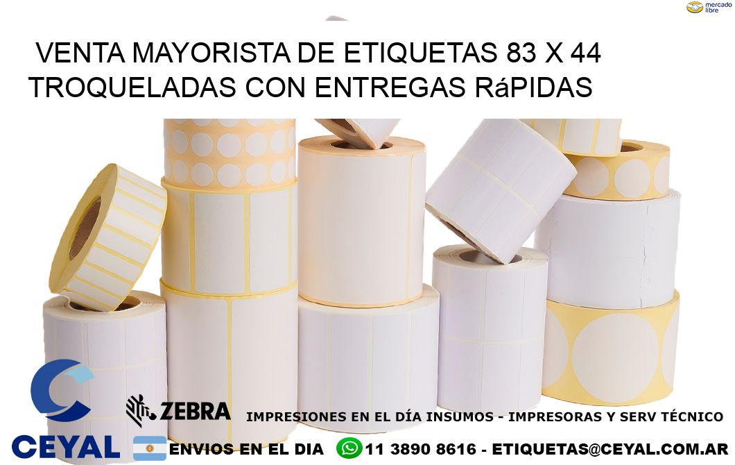 Venta mayorista de etiquetas 83 x 44 troqueladas con entregas rápidas