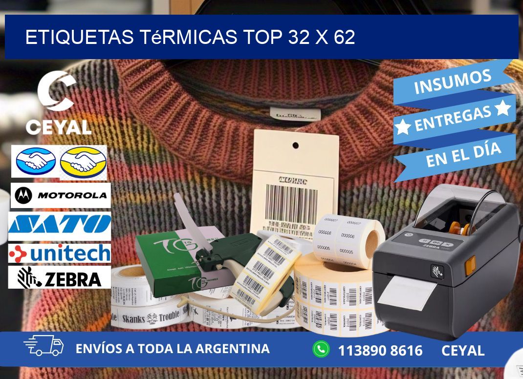etiquetas Térmicas top 32 x 62