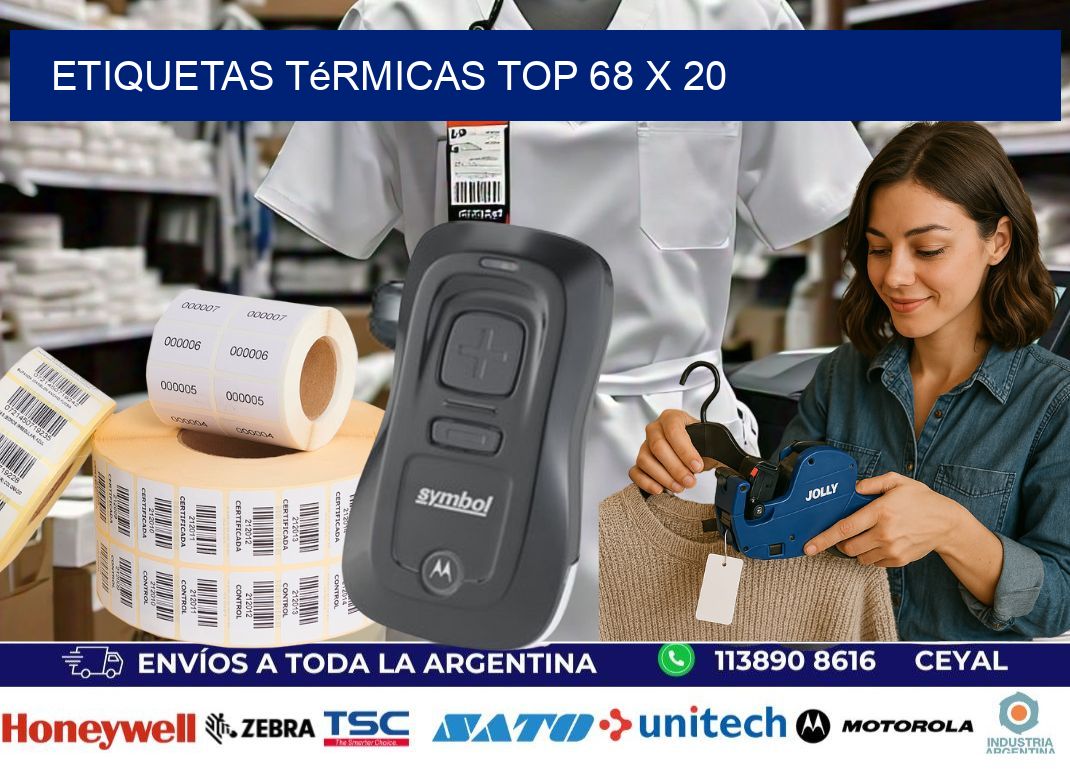 etiquetas Térmicas top 68 x 20