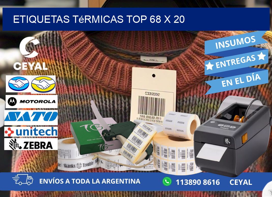 etiquetas Térmicas top 68 x 20