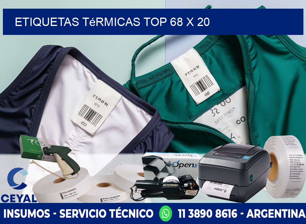 etiquetas Térmicas top 68 x 20
