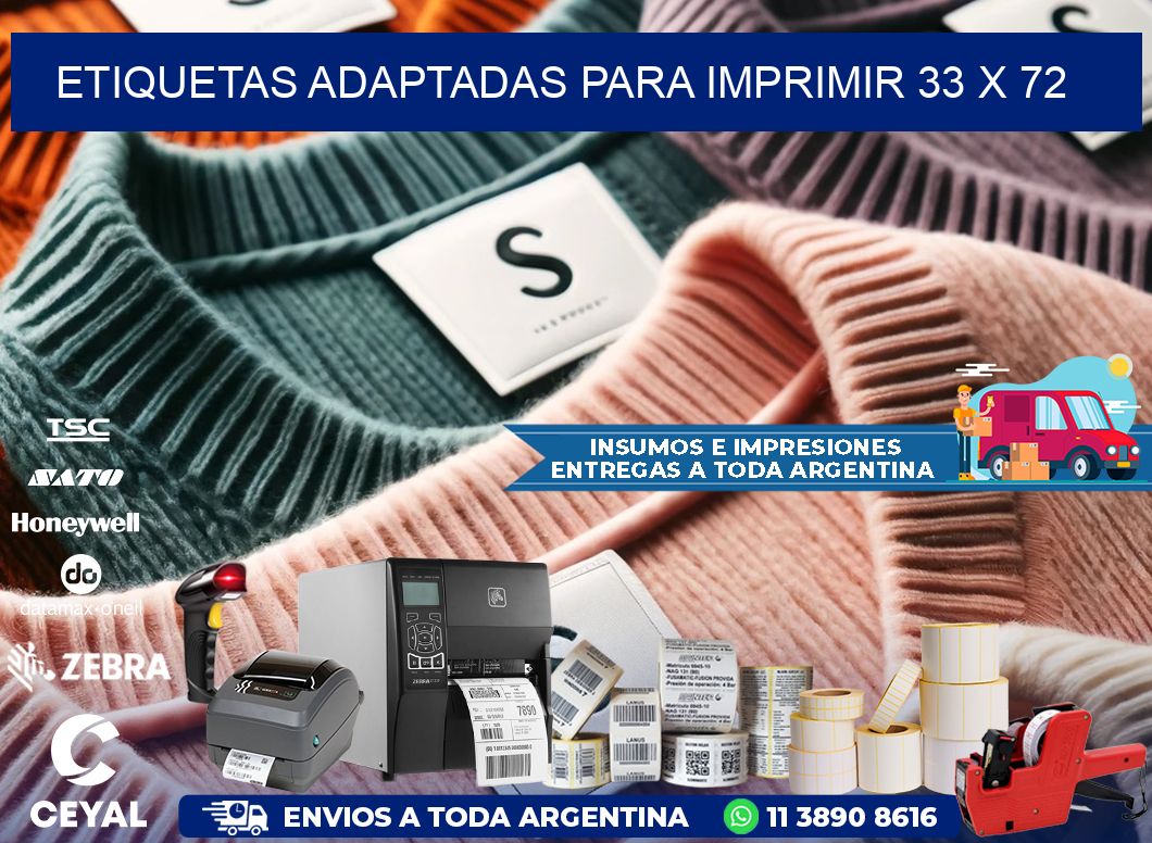 etiquetas adaptadas para imprimir 33 x 72