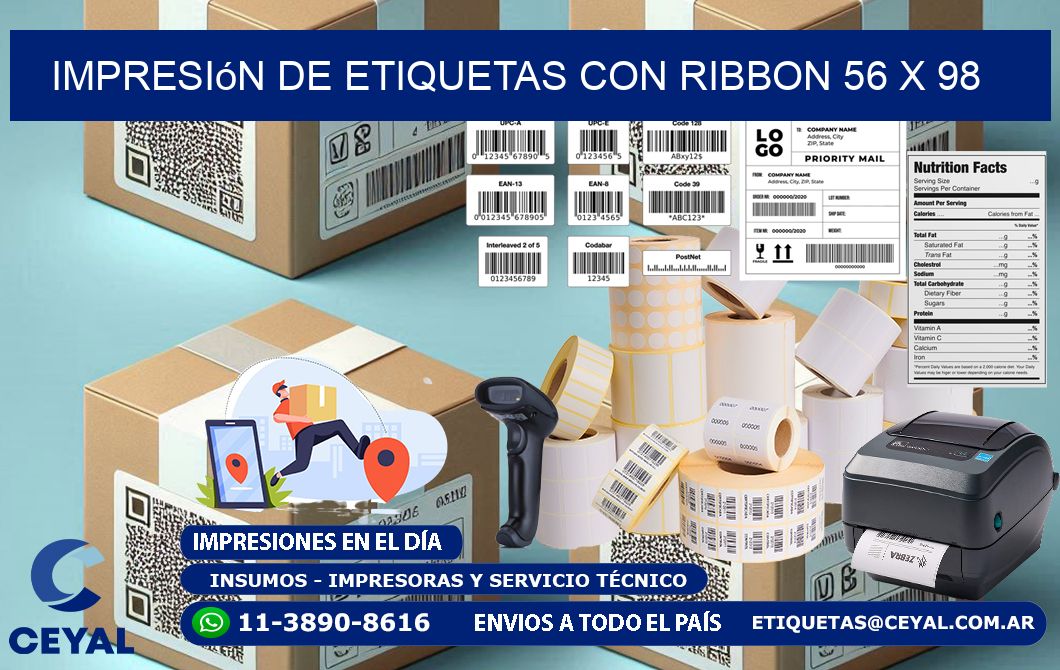 impresión de etiquetas con ribbon 56 x 98