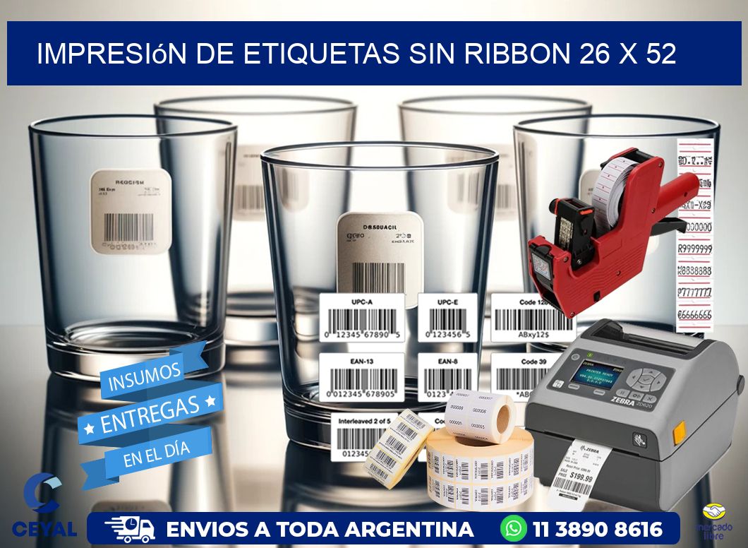 impresión de etiquetas sin ribbon 26 x 52