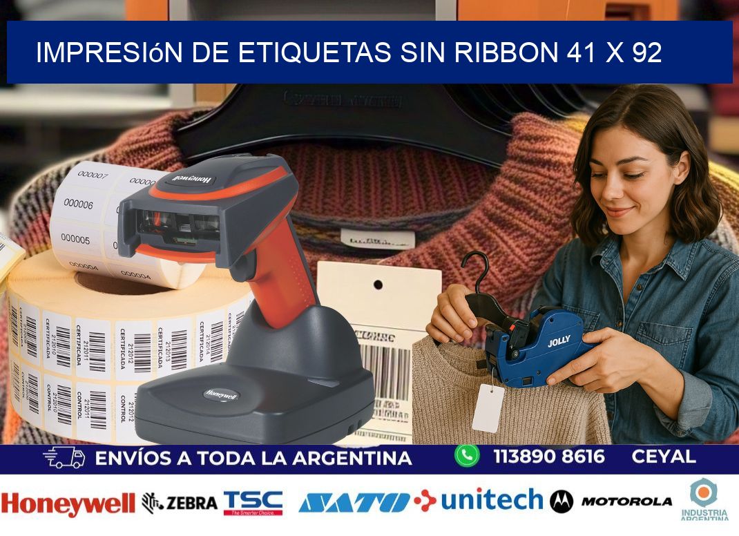 impresión de etiquetas sin ribbon 41 x 92