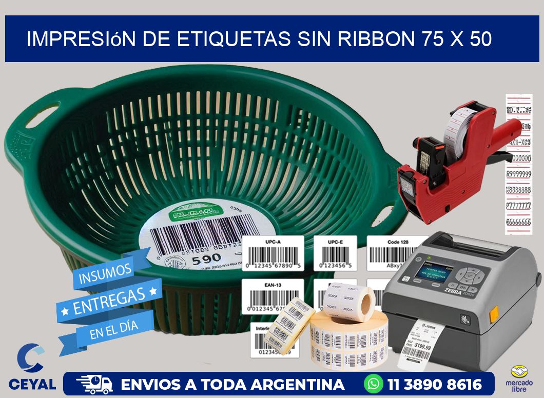 impresión de etiquetas sin ribbon 75 x 50