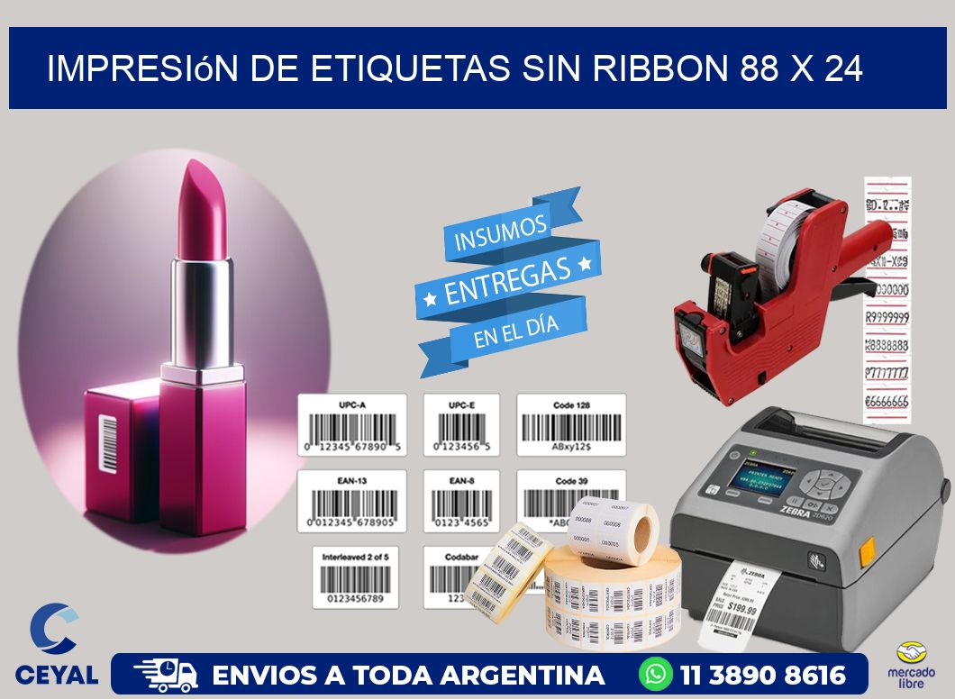 impresión de etiquetas sin ribbon 88 x 24