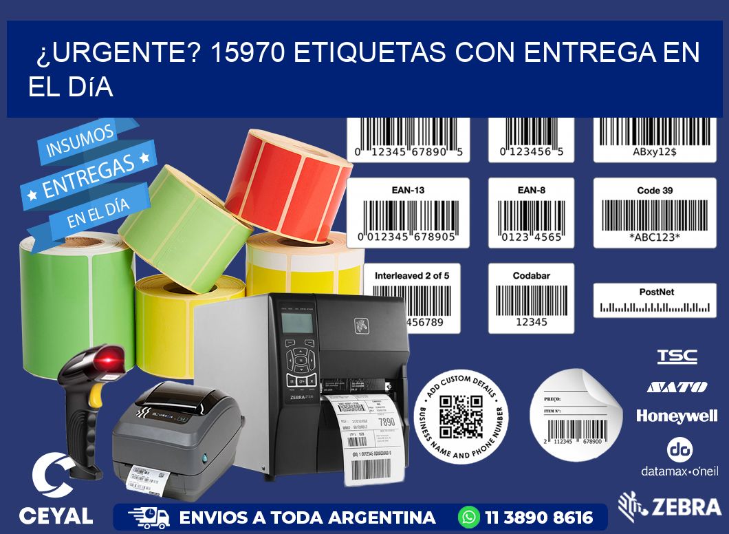 ¿Urgente? 15970 Etiquetas con Entrega en el Día