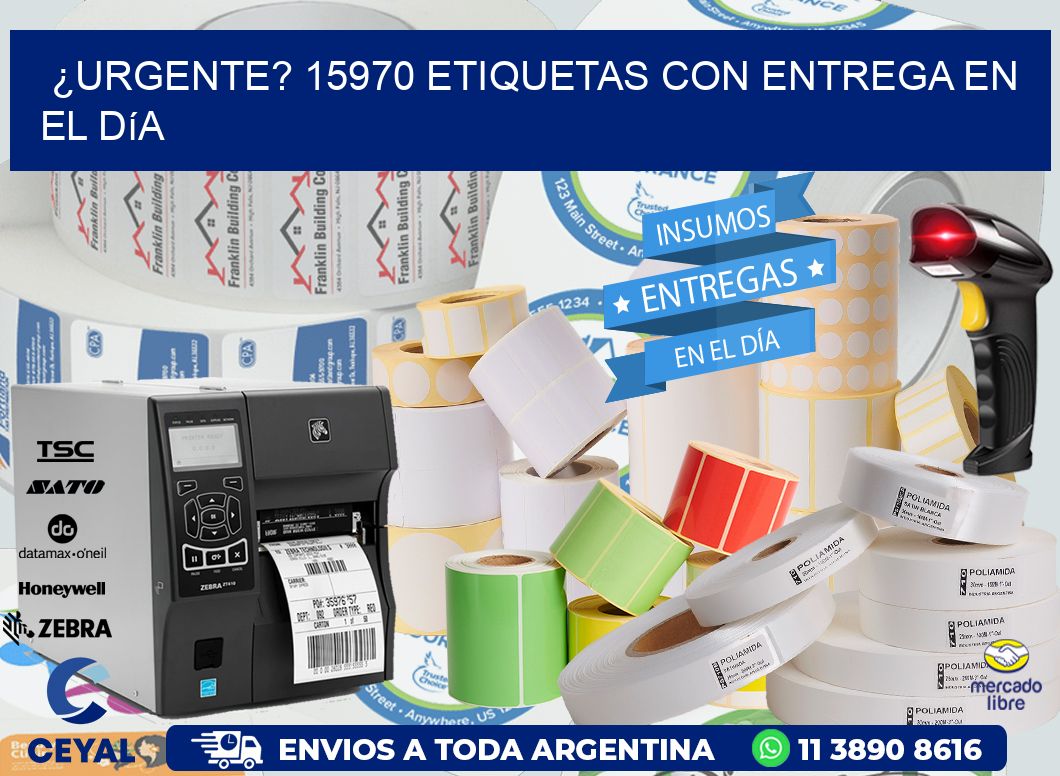 ¿Urgente? 15970 Etiquetas con Entrega en el Día