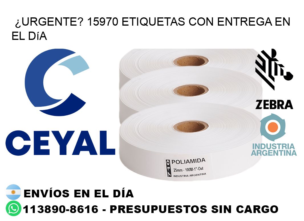 ¿Urgente? 15970 Etiquetas con Entrega en el Día