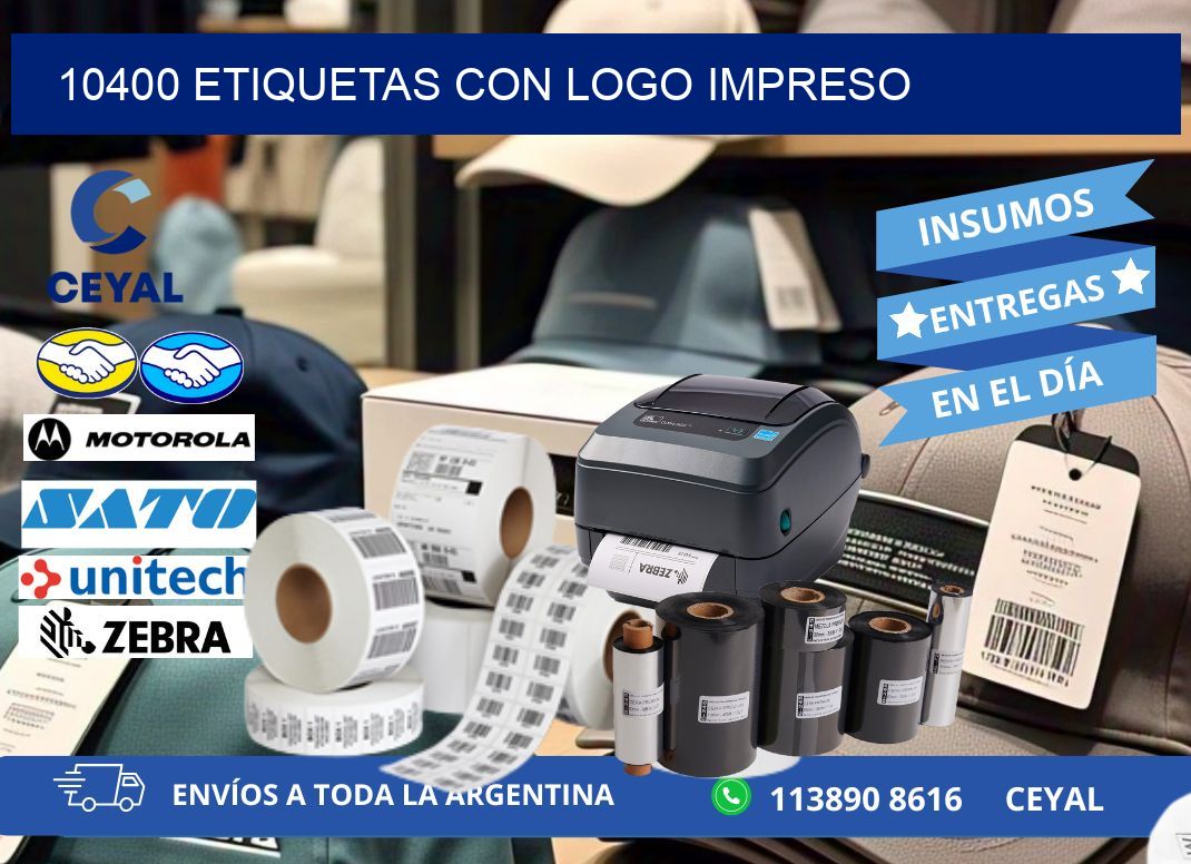 10400 Etiquetas con logo impreso
