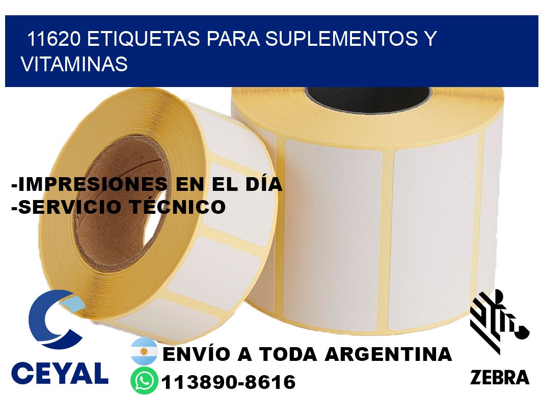 11620 Etiquetas para suplementos y vitaminas