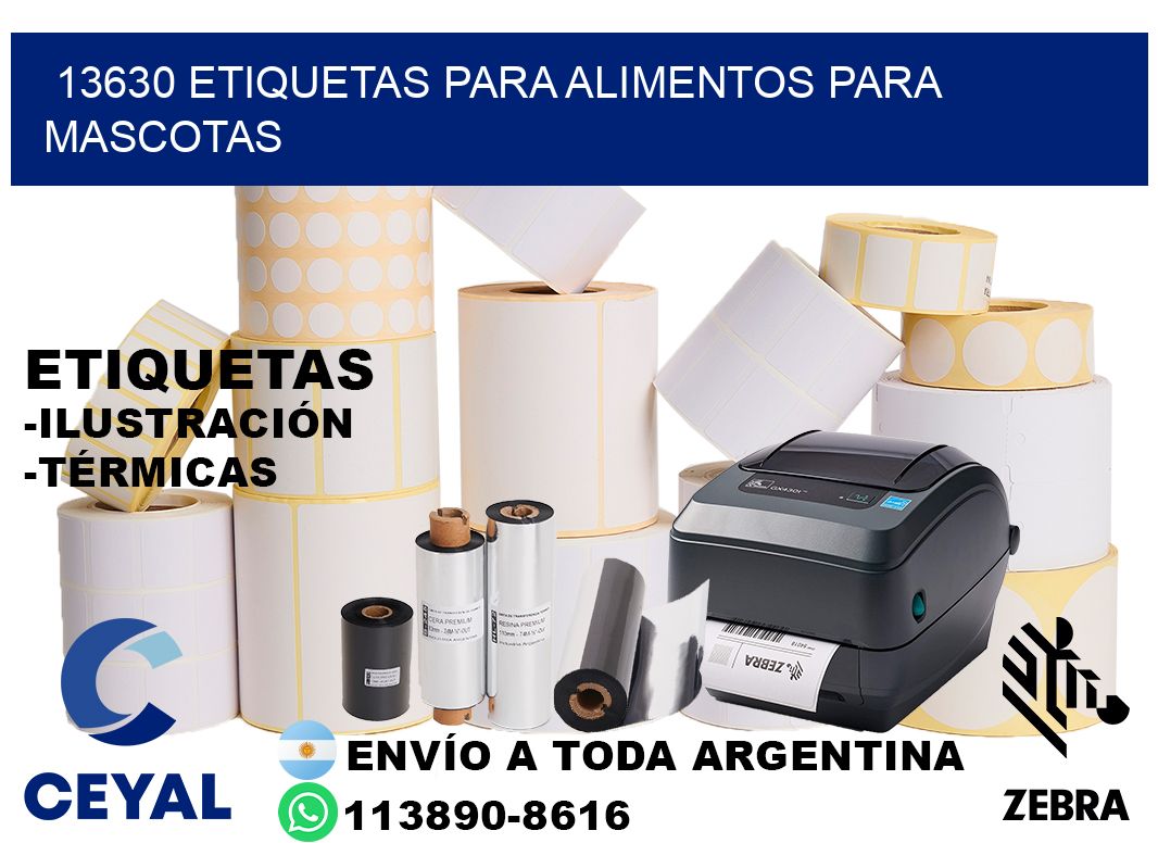 13630 Etiquetas para alimentos para mascotas