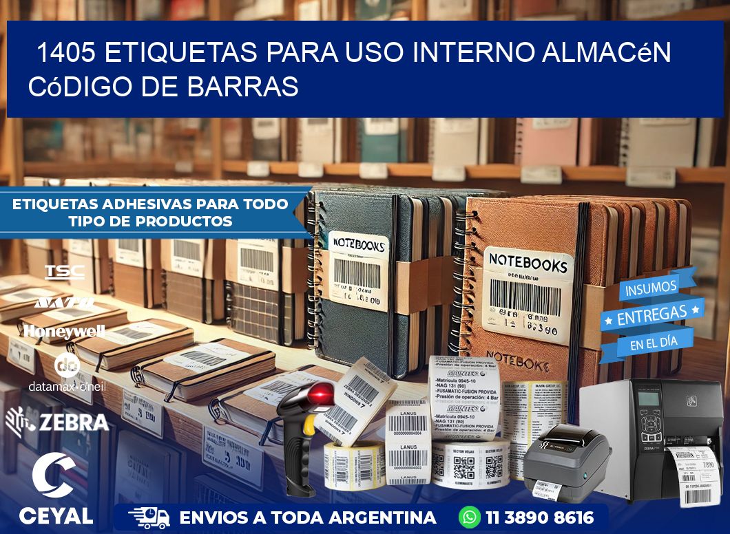 1405 etiquetas para uso interno almacén código de barras