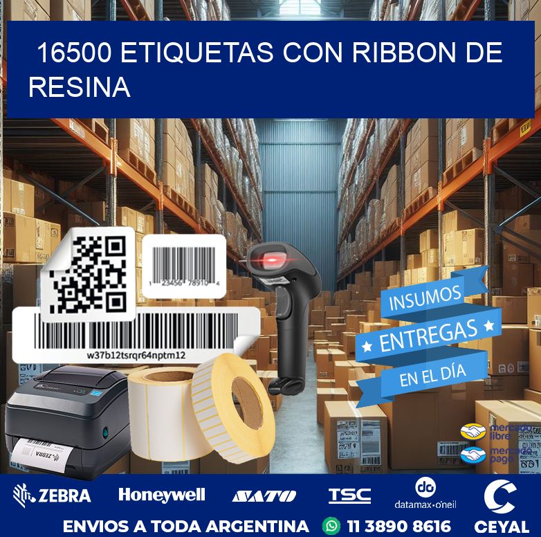 16500 etiquetas con ribbon de resina