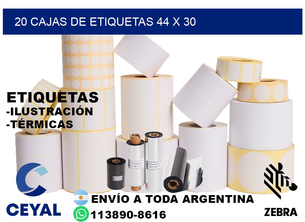 20 cajas de etiquetas 44 x 30