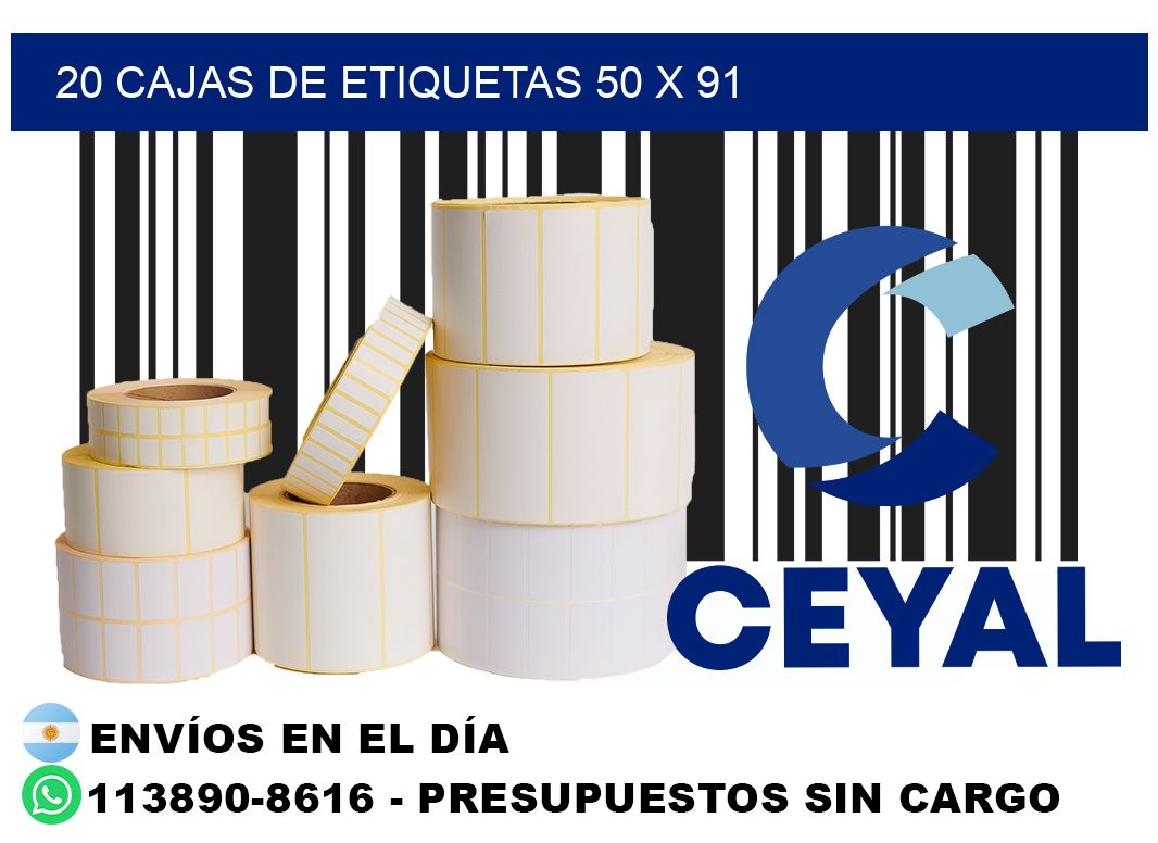 20 cajas de etiquetas 50 x 91