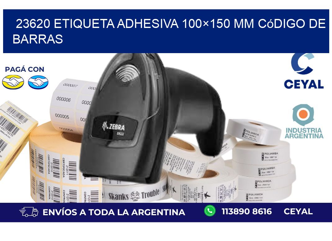 23620 etiqueta adhesiva 100×150 mm código de barras