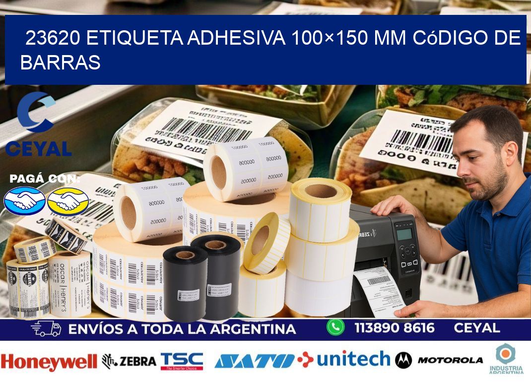 23620 etiqueta adhesiva 100×150 mm código de barras