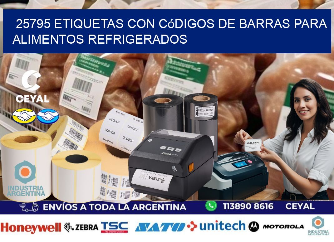 25795 Etiquetas con códigos de barras para alimentos refrigerados