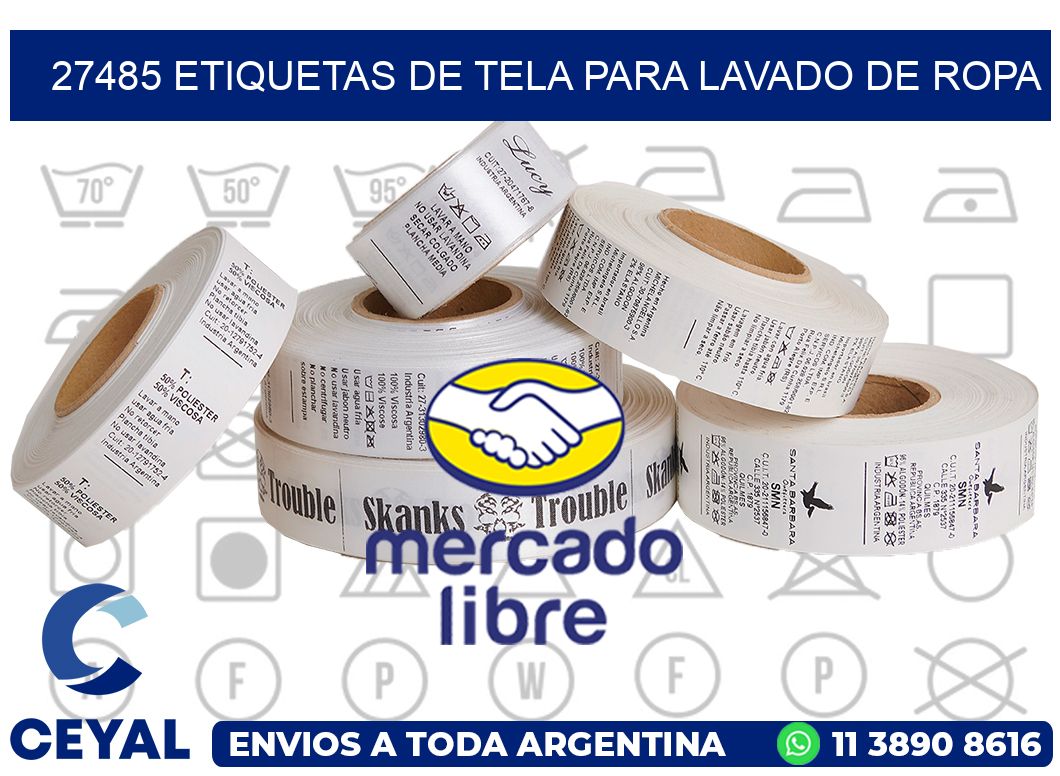 27485 Etiquetas de tela para lavado de ropa