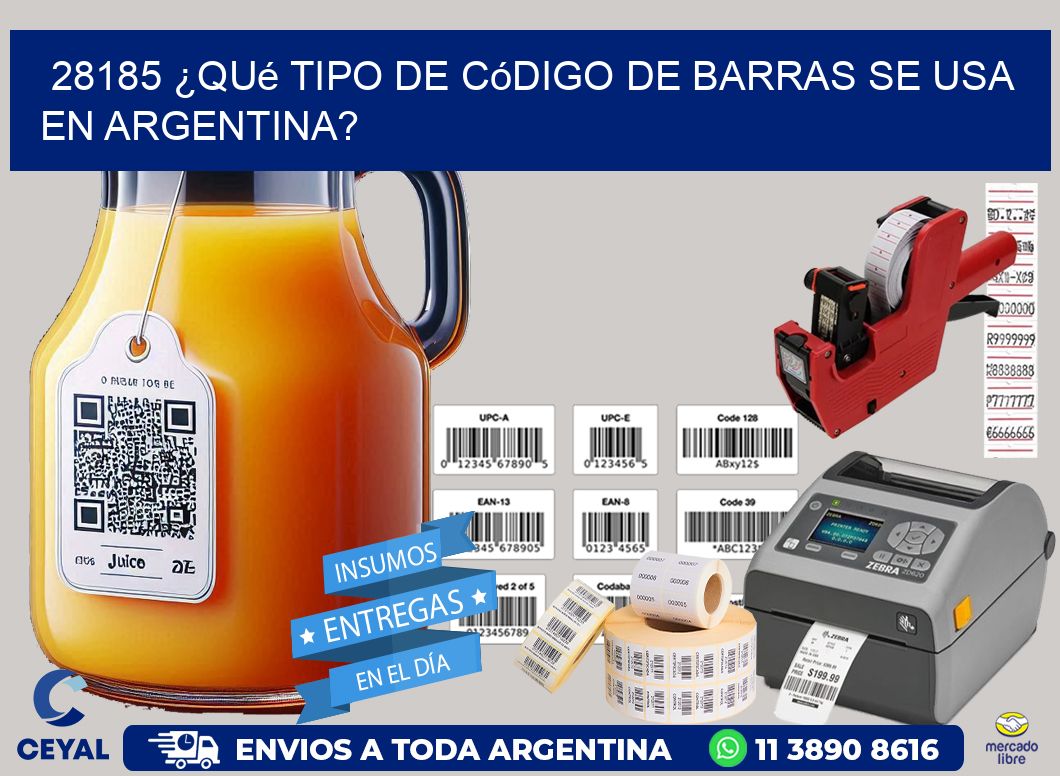28185 ¿Qué tipo de código de barras se usa en Argentina?