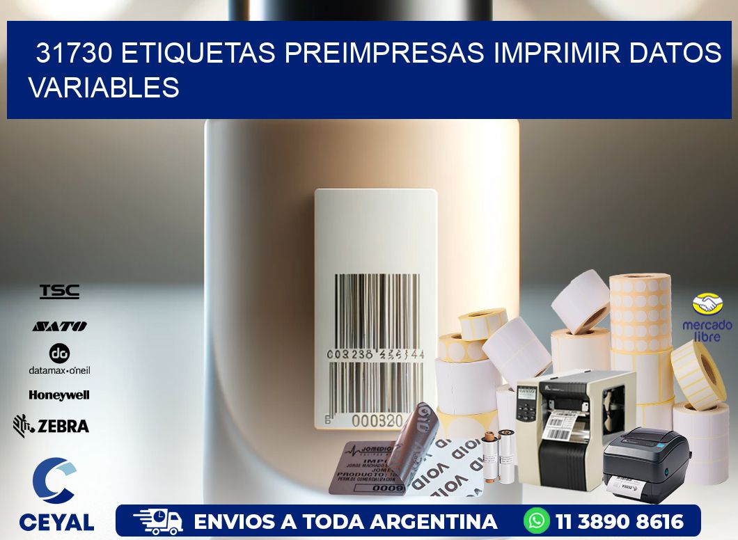 31730 Etiquetas preimpresas imprimir datos variables