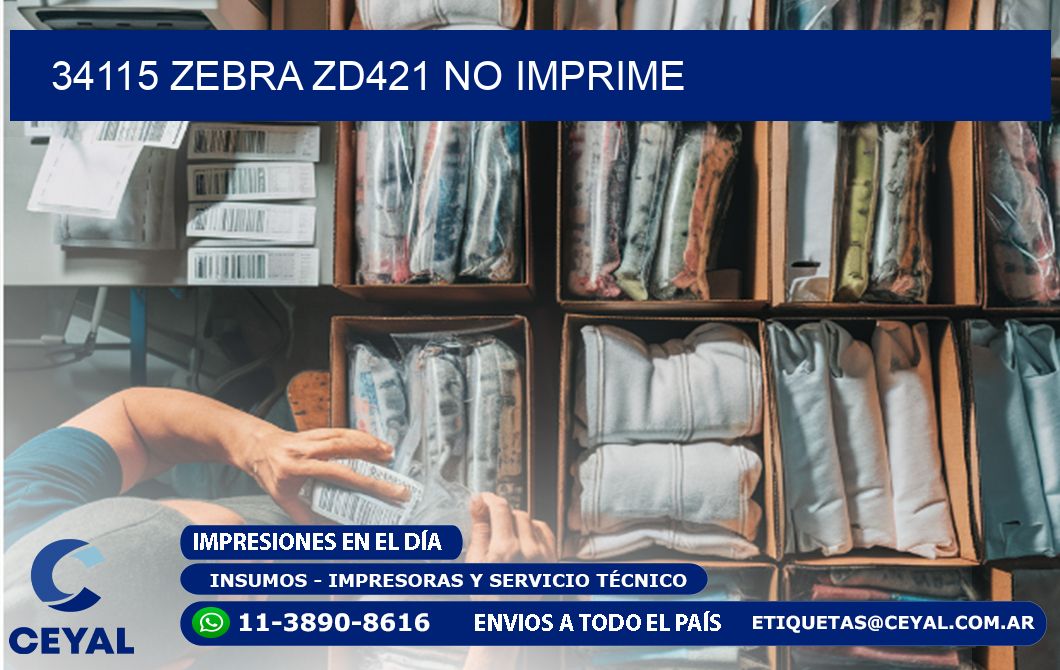 34115 Zebra ZD421 no imprime