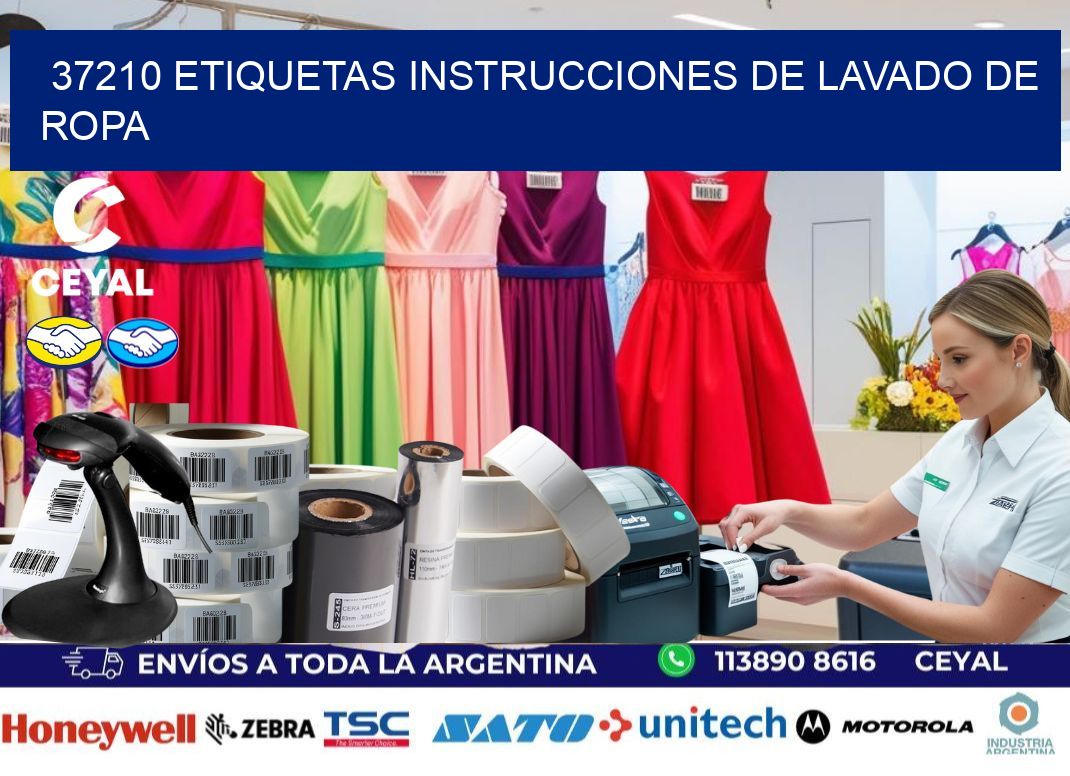 37210 etiquetas instrucciones de lavado de ropa