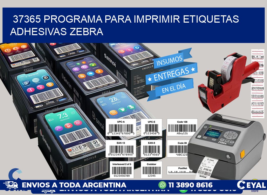 37365 Programa para imprimir etiquetas adhesivas zebra