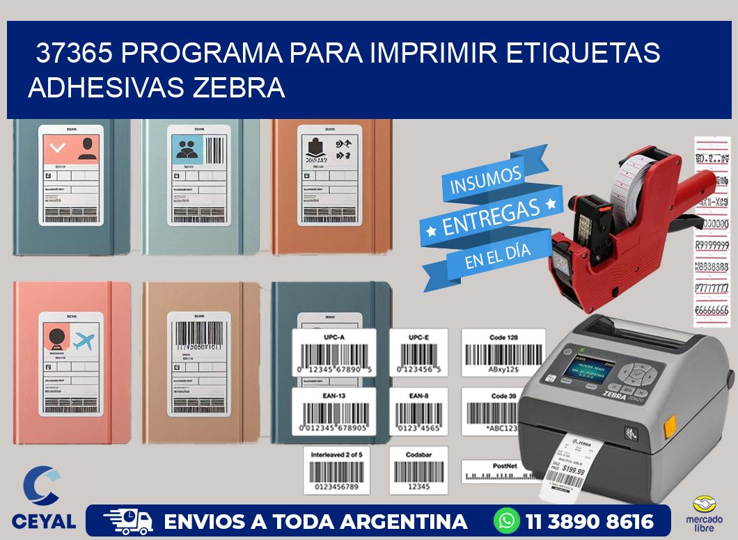 37365 Programa para imprimir etiquetas adhesivas zebra