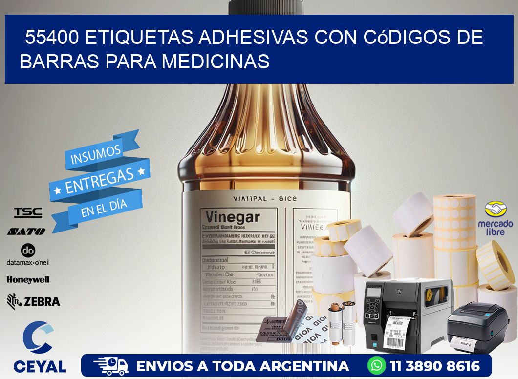 55400 etiquetas adhesivas con códigos de barras para medicinas