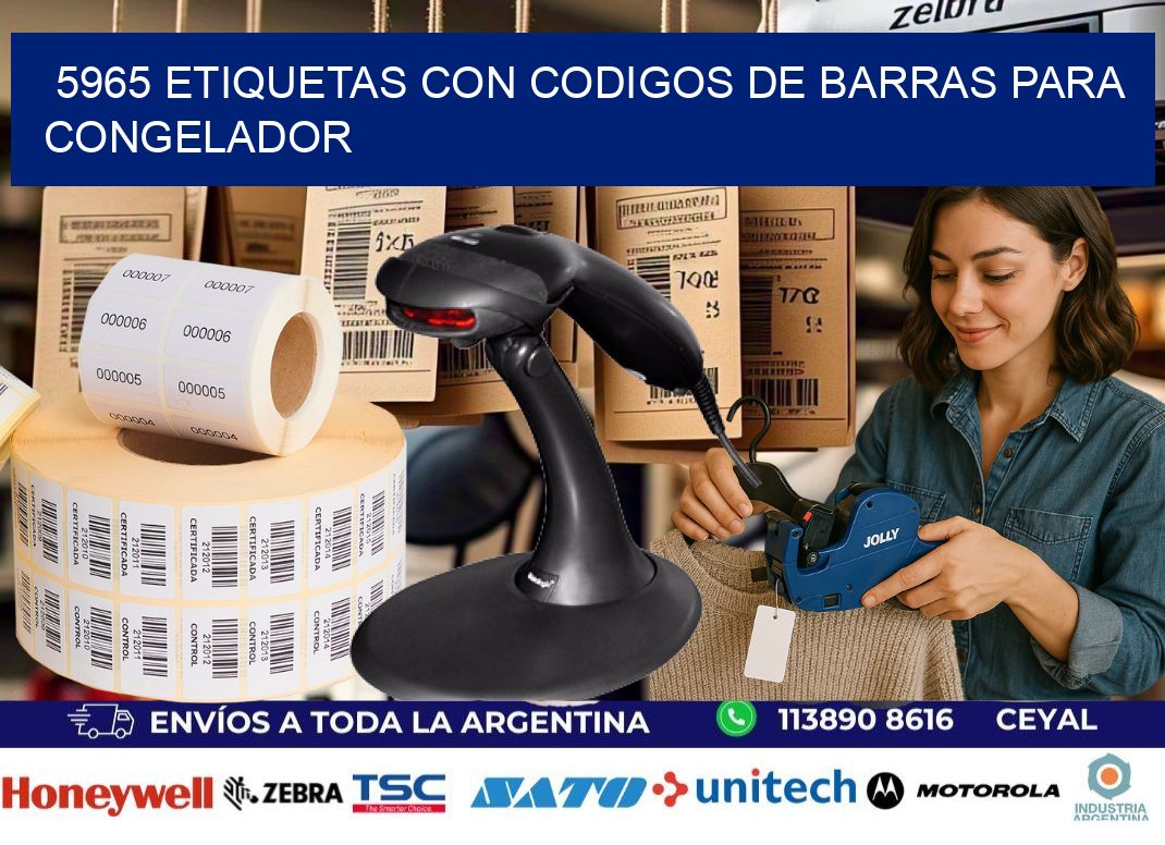 5965 Etiquetas con codigos de barras para congelador