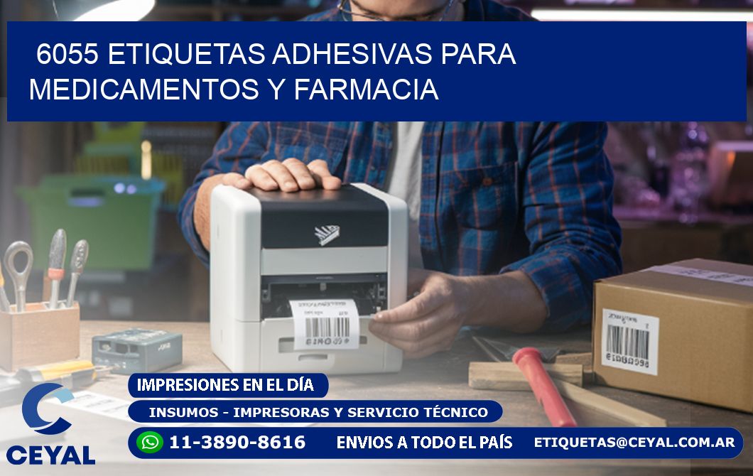 6055 Etiquetas adhesivas para medicamentos y farmacia