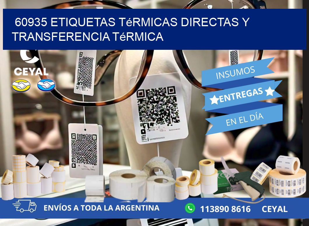 60935 etiquetas térmicas directas y transferencia térmica