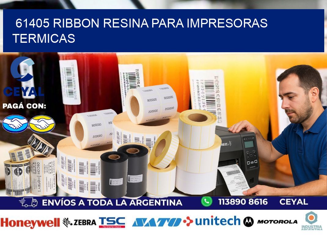 61405 ribbon resina para impresoras termicas